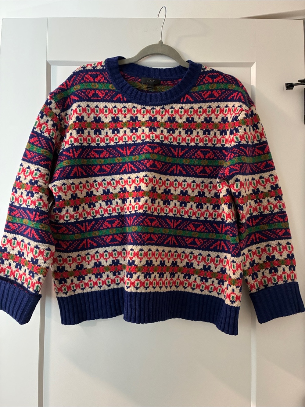 JCrew—women’s Patterned Navy Fair Isle Sweater